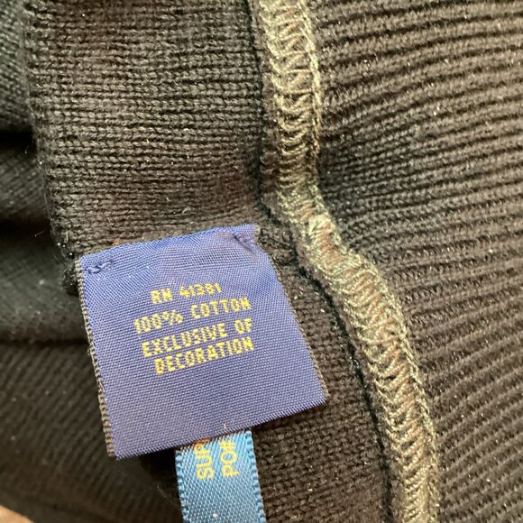 Polo Ralph Lauren Mens Medium Half-Zip Pullover Sweatshirt Black - Picture 8 of 9